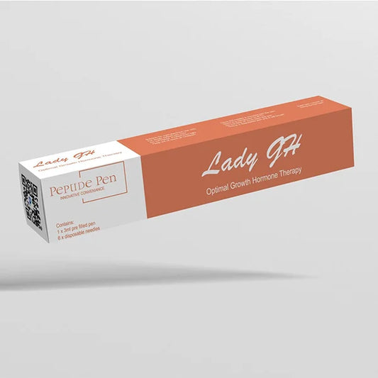 Lady GH peptide pen by The Weightloss Agency for growth hormone therapy for women with disposable needles
